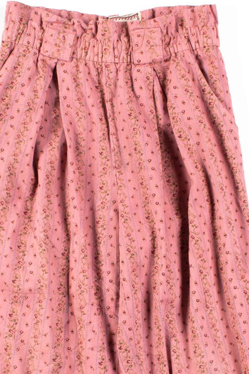Pink Floral Vintage Paperbag Pants (sz. Small)
