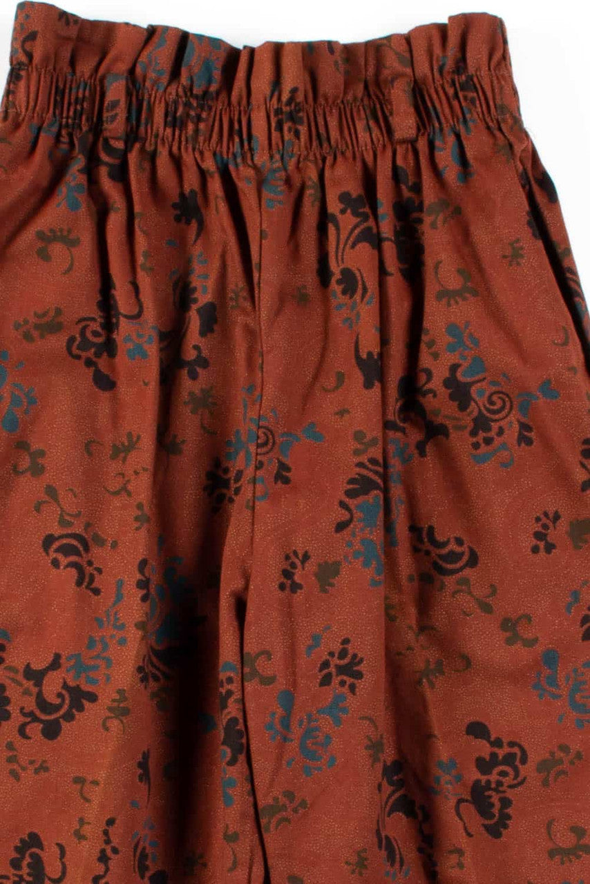 Brown Floral Paperbag Vintage Pants (sz. 7)