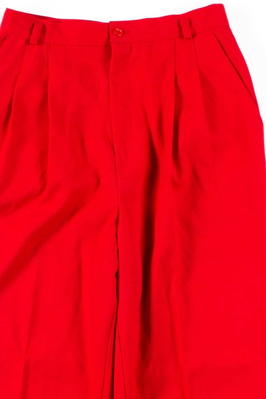 Red Pleated High Waisted Pants (sz. 10)