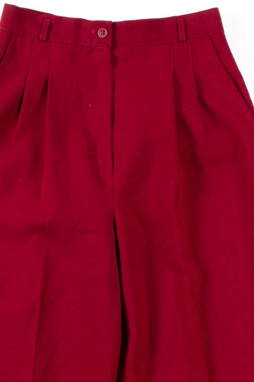 Burgundy Pleated High Waisted Pants (sz. 6)