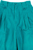Teal Pleated High Waisted Vintage Pants (sz. 6)