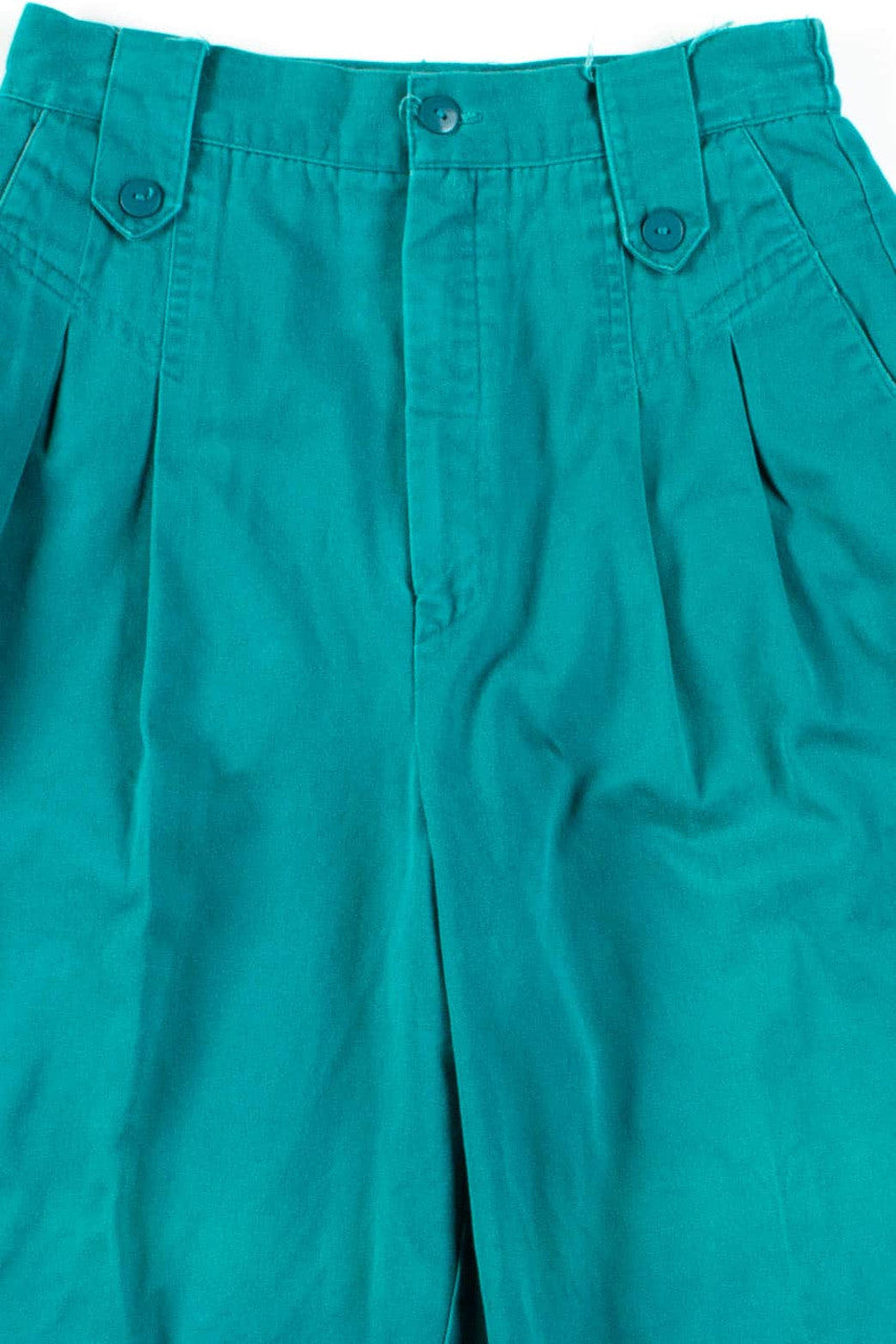 Teal Pleated High Waisted Vintage Pants (sz. 6)