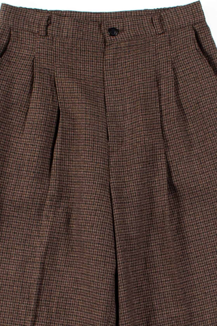 Brown Tweed Pleated Vintage Pants (sz. 10)