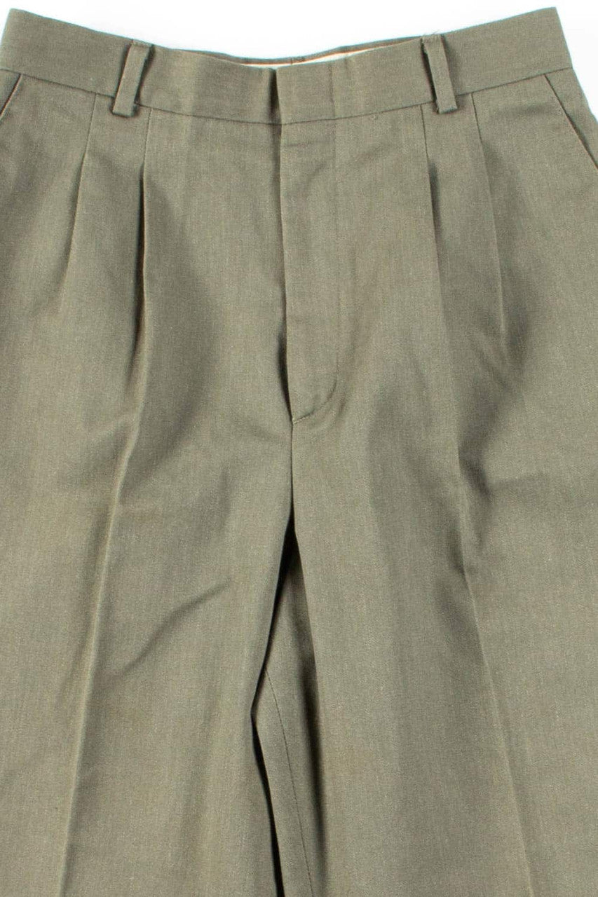 Olive Pleated Vintage Pants (sz. 6P)