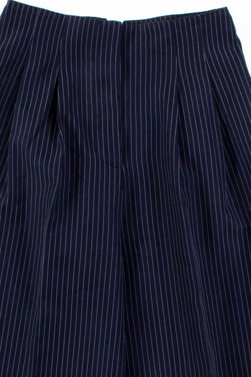 Navy Striped Pleated Vintage Pants (sz. 7)