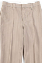 Tan Textured Pleated Pants