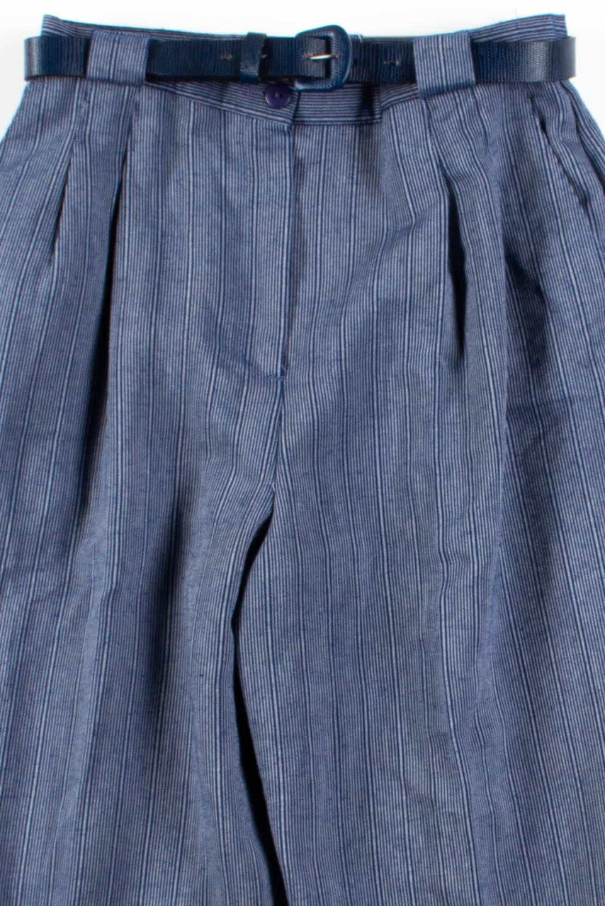 Blue Striped Belted Pants (sz. 10)