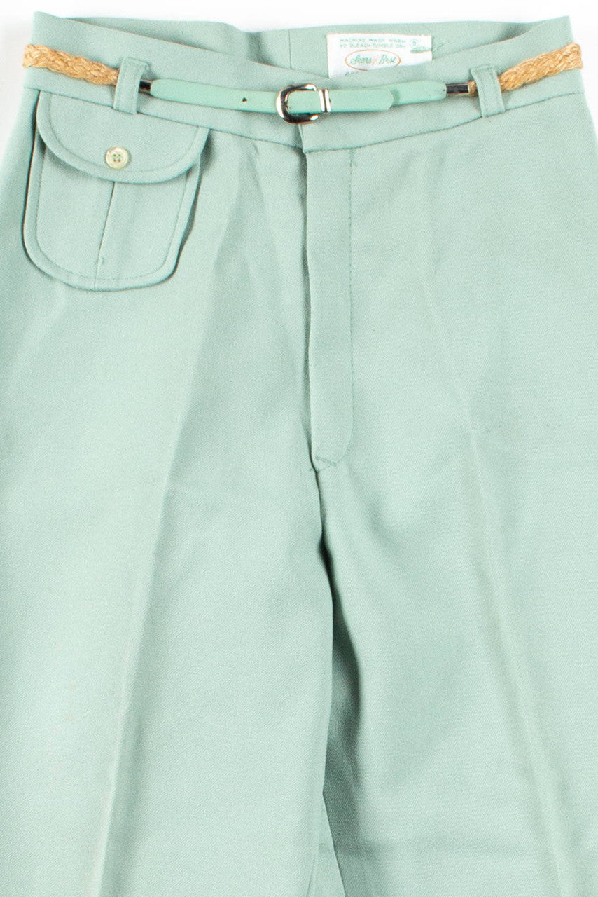 Vintage Mint Belted Pants (sz. 9)