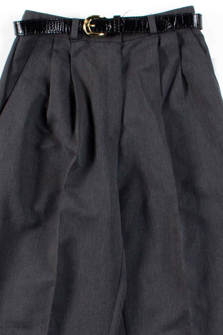 Grey Pleated Belted Pants (sz. 4P)