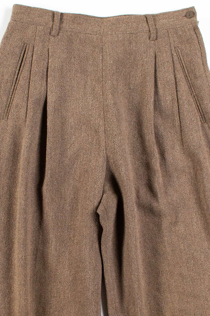 Tan Pleated Wool Pants (sz. 36)