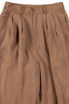 Tan Silk Pleated Pants (sz. 6)