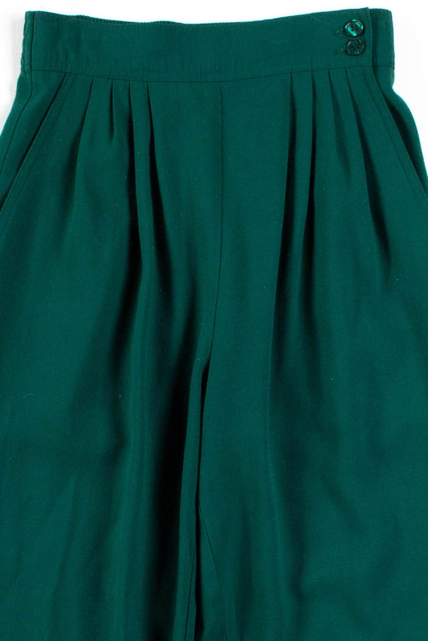 Green Pleated Pants w/ Stirrups