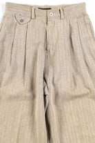 Tan Herringbone Pleated Pants (sz. 6)