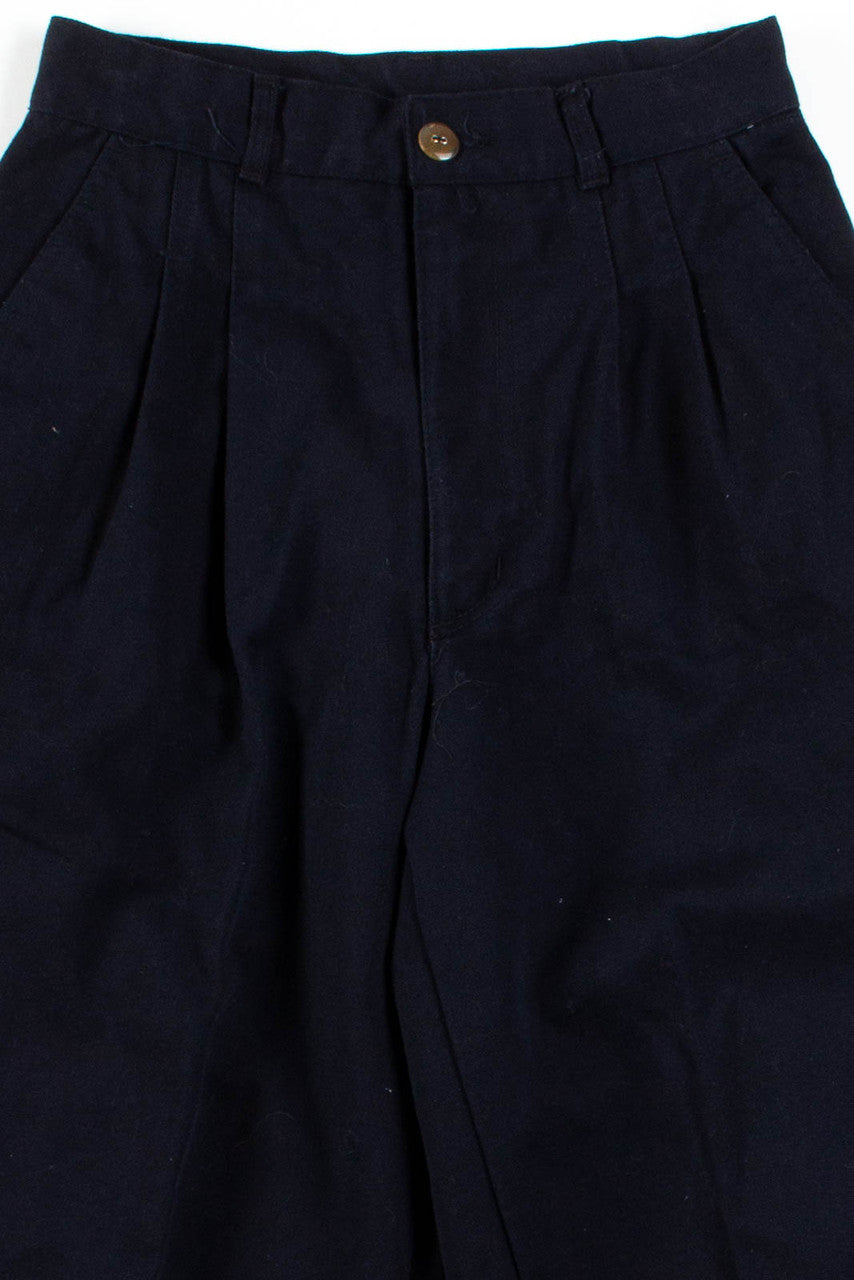Navy Bugle Boy Pleated Pants