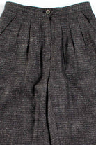 Grey Metallic Herringbone Pleated Pants (sz. 4)