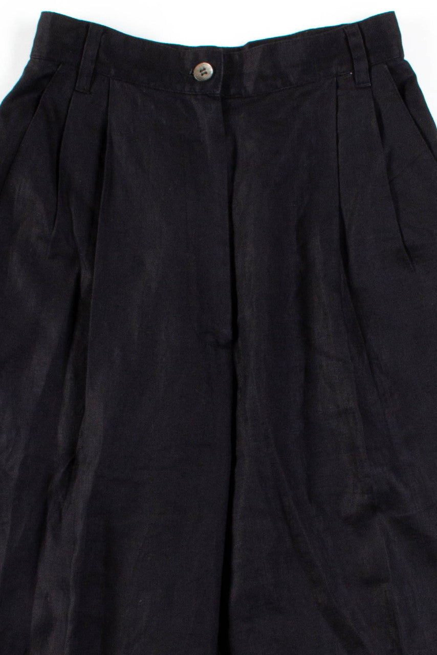 Black Pleated Linen Pants (sz. 4)