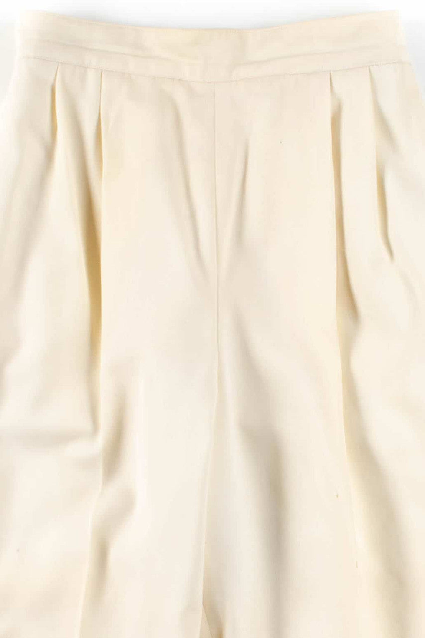 Ivory Pleated Wool Pants (sz. 6)