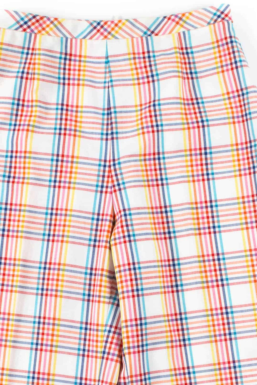 Bright Multicolor Plaid Vintage Pants (sz. 10)