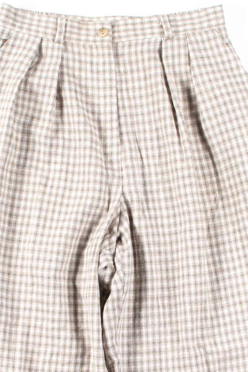 Tan Plaid High Waisted Pants (sz. 8P)