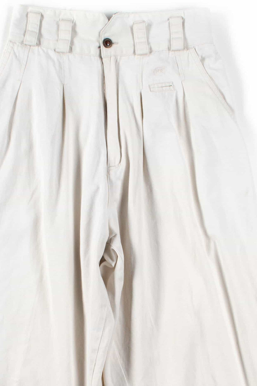 White Pleated High Waisted Pants (sz. 8)