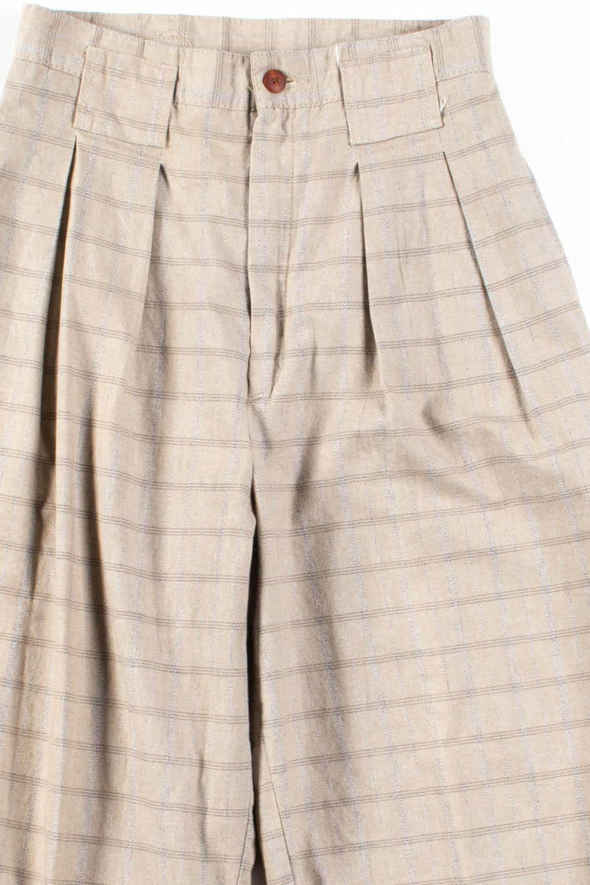 Tan Plaid High Waisted Pants (sz. 7)