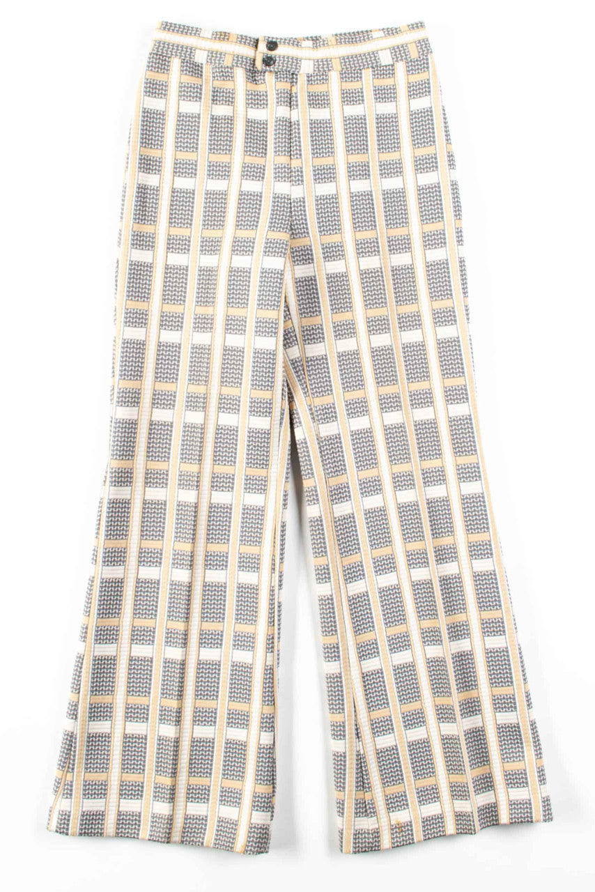 Grey & Beige Bell Bottom Pants (sz. 10)
