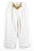 White High Waisted Gold Chain Pants (sz. 6)
