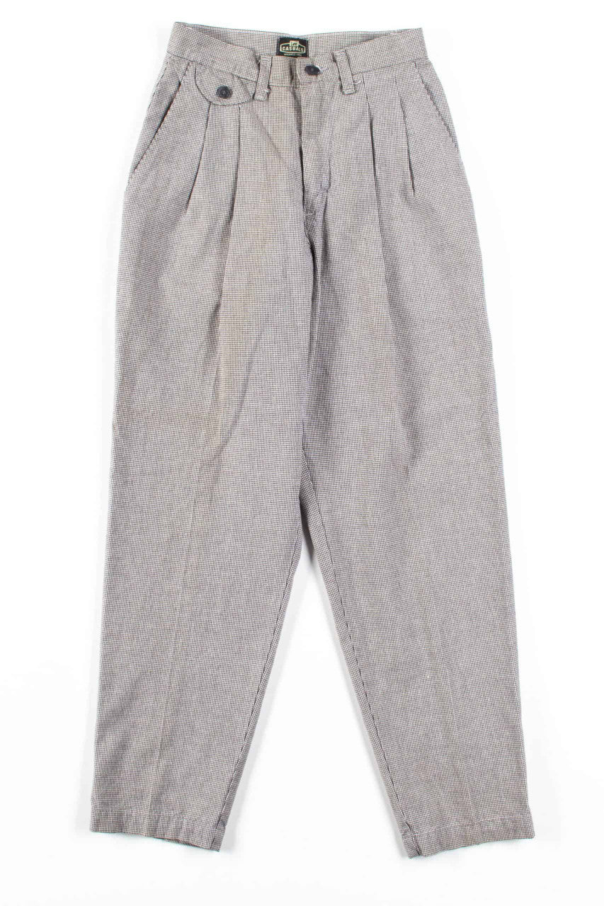 Black Houndstooth Pleated Lee Pants (sz. 4 Petite)