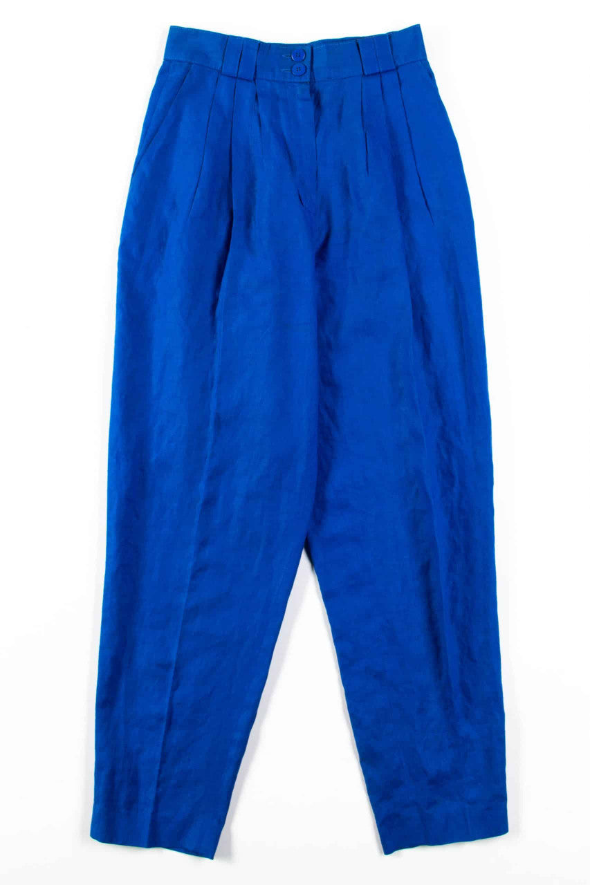 Royal Blue Linen Louis Feraud Pants (sz. US 8)