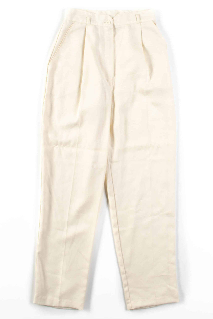 Off White Pleated Pants (sz. 8)