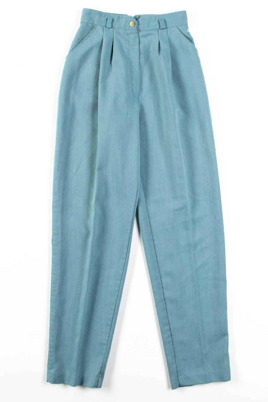 Sage Pleated High Waisted Pants