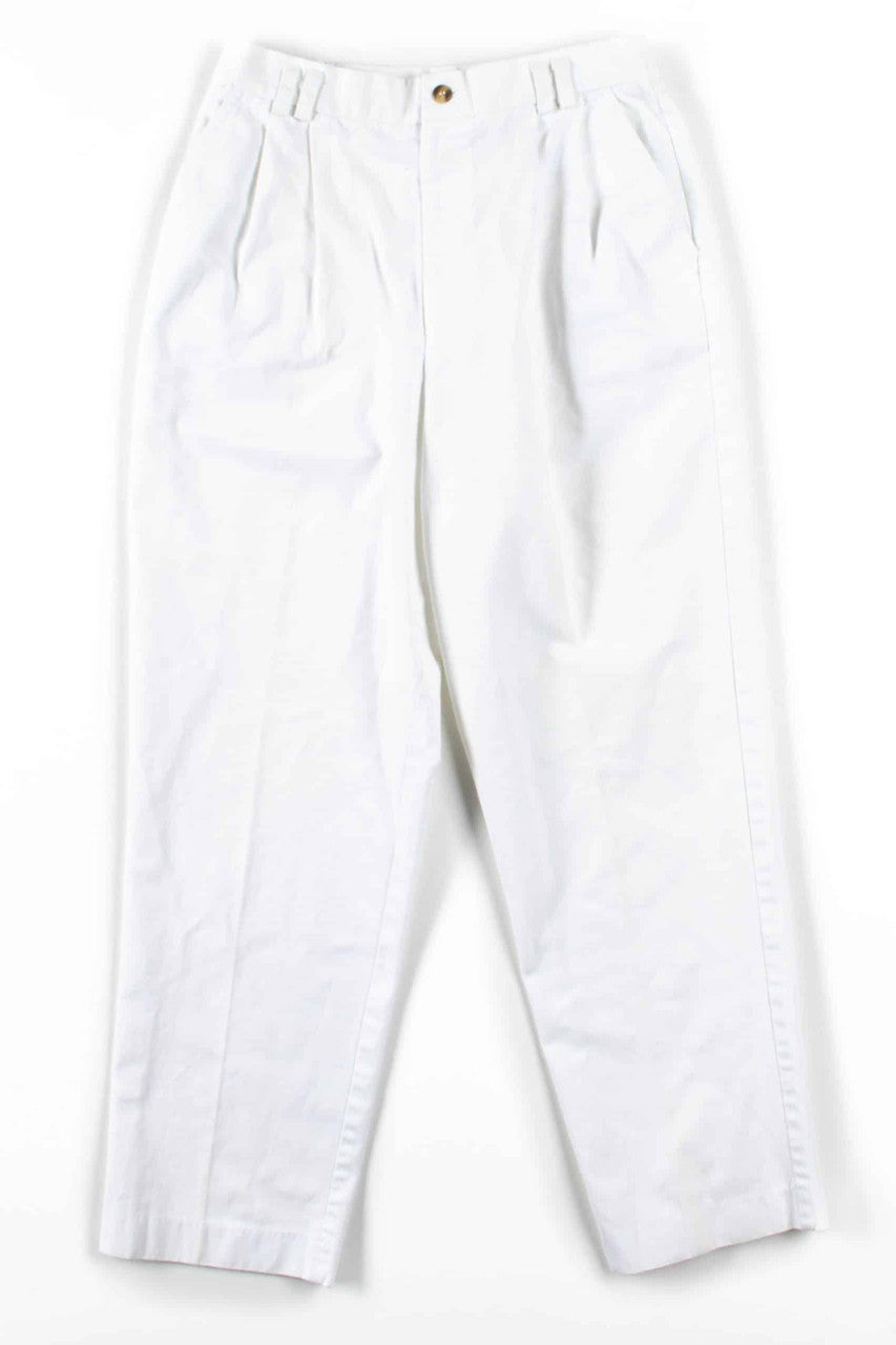 White Pleated High Waisted Pants (sz. 12)