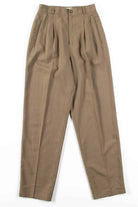 Olive Pleated Vintage Pants (sz. 6) 1