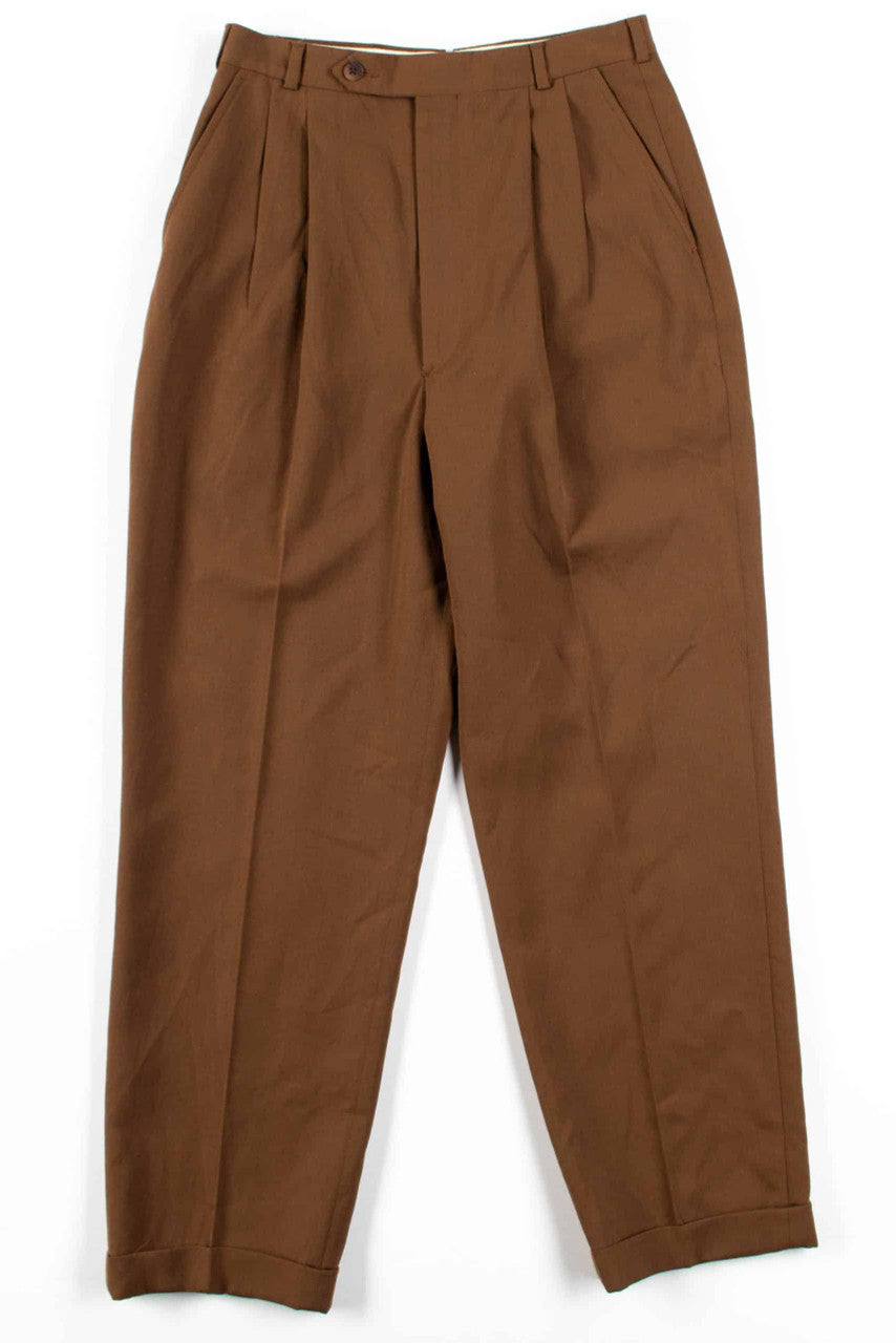 Brown Pleated Vintage Pants (sz. 8)