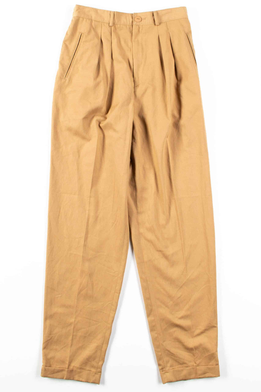 Butterscotch Pleated Vintage Pants (sz. 10 Tall)