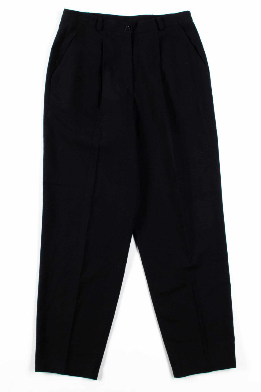 Black Pleated Vintage Pants (sz. 10)