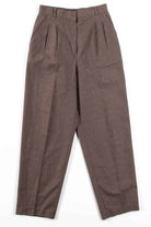 Brown Twill Pleated Vintage Pants (sz. 10)