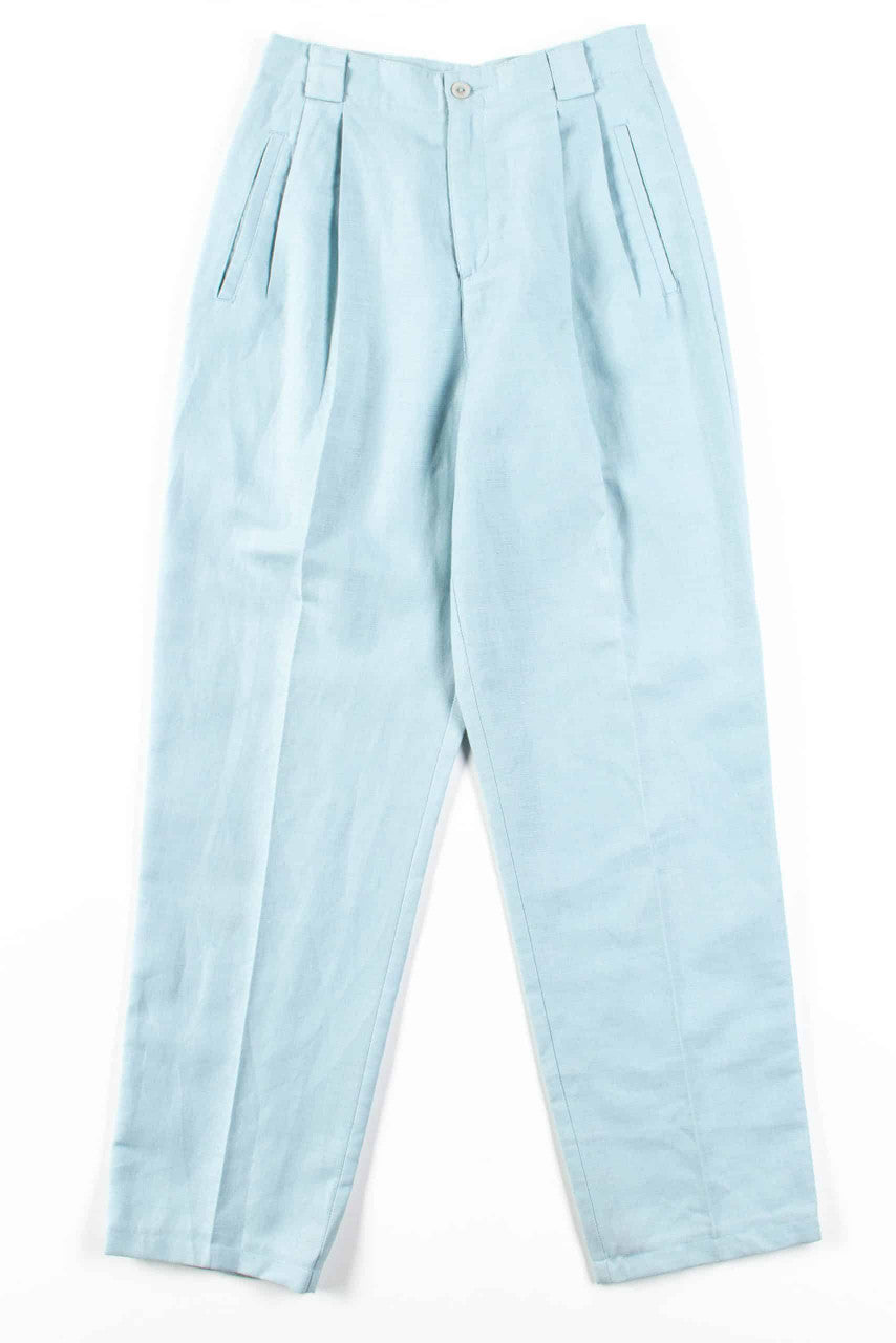 Mint Linen Pleated Vintage Pants (sz. 4)