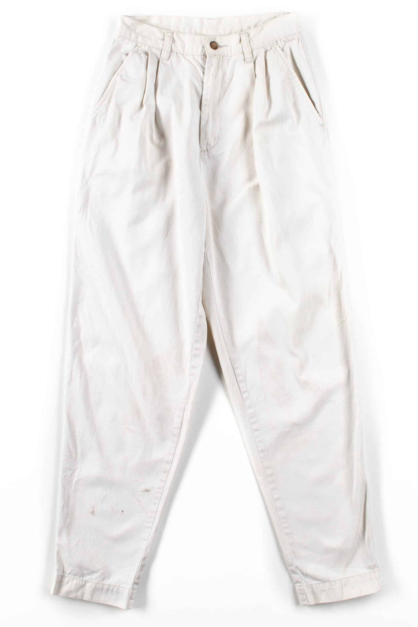 Light Khaki Pleated Vintage Pants (sz. 4)