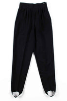 Black Pleated Vintage Pants w/ Stirrups (sz. 6)