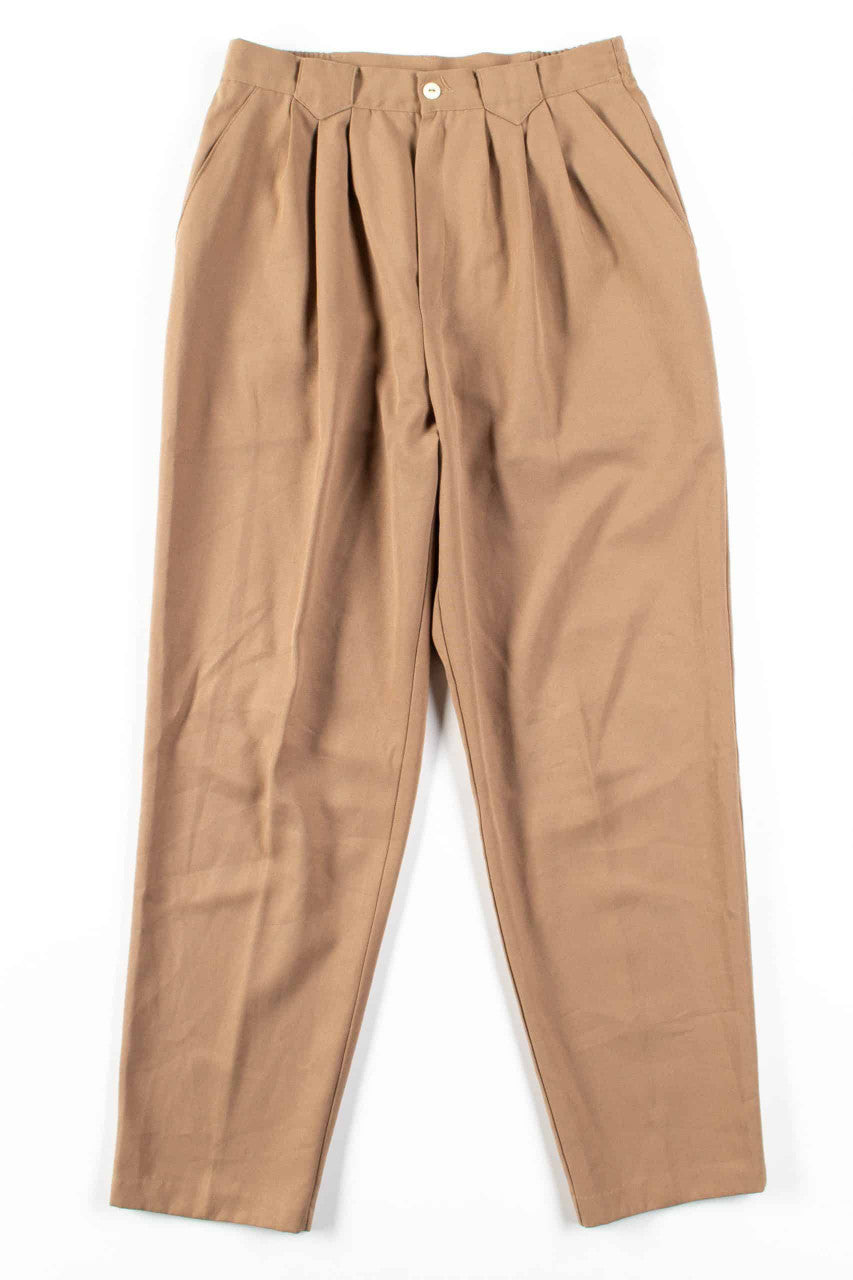 Khaki Pleated Vintage Pants (sz. 8)