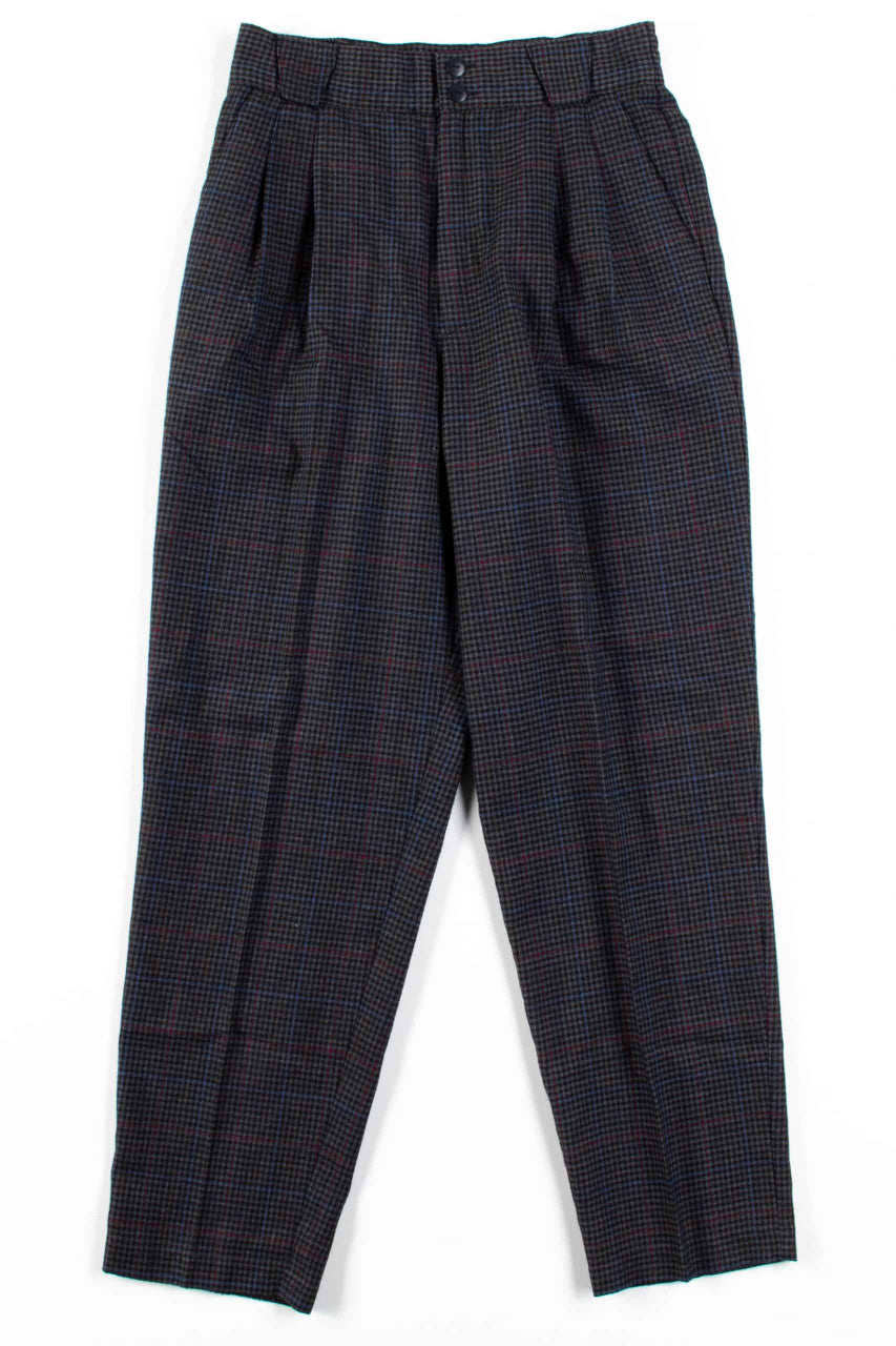 Black Vintage Plaid Pants (sz. 10)