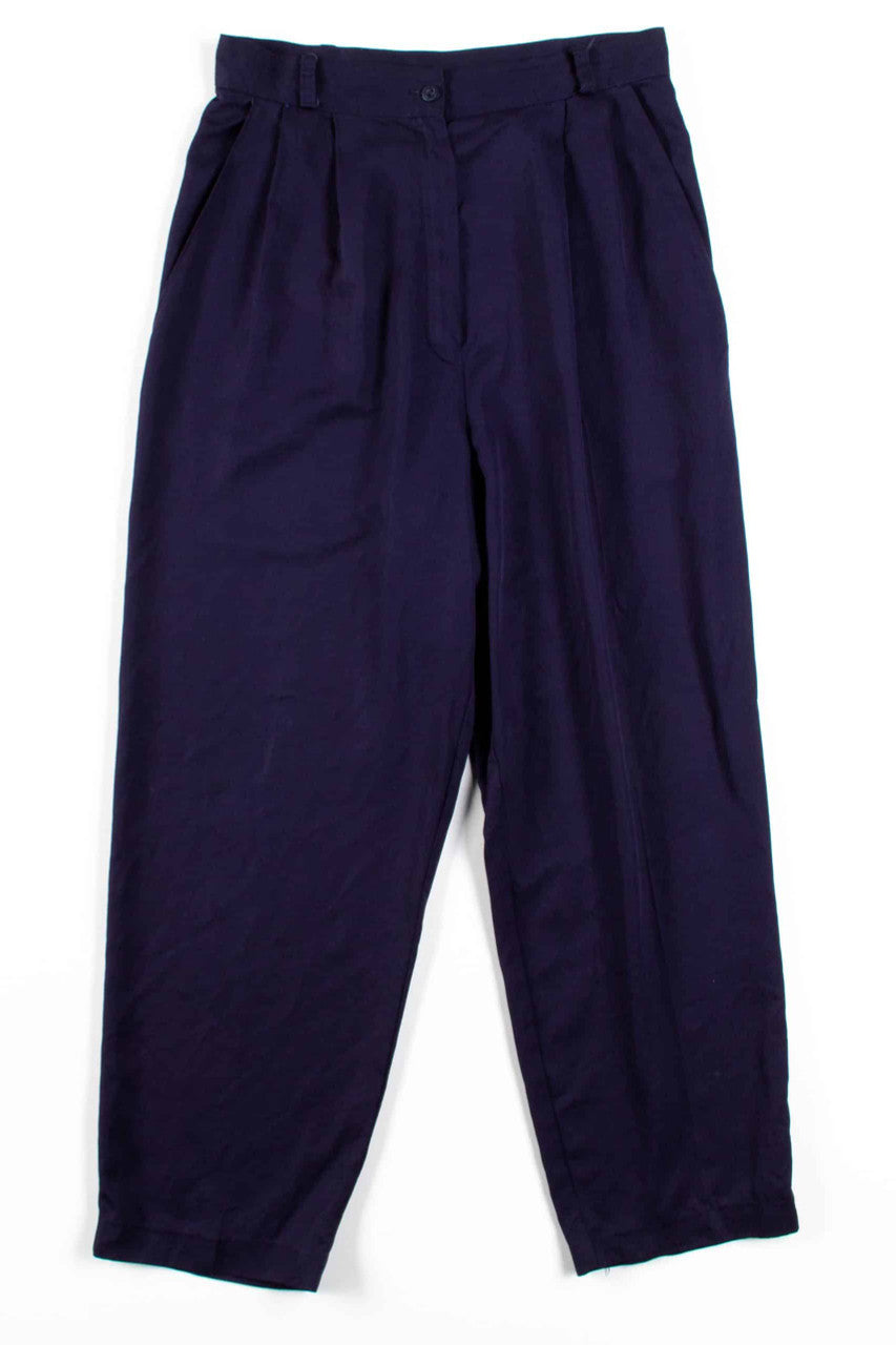 Navy Vintage Pleated Pants (sz. 10)