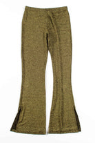 Gold Metallic Striped Flared Leggings (sz. Large)