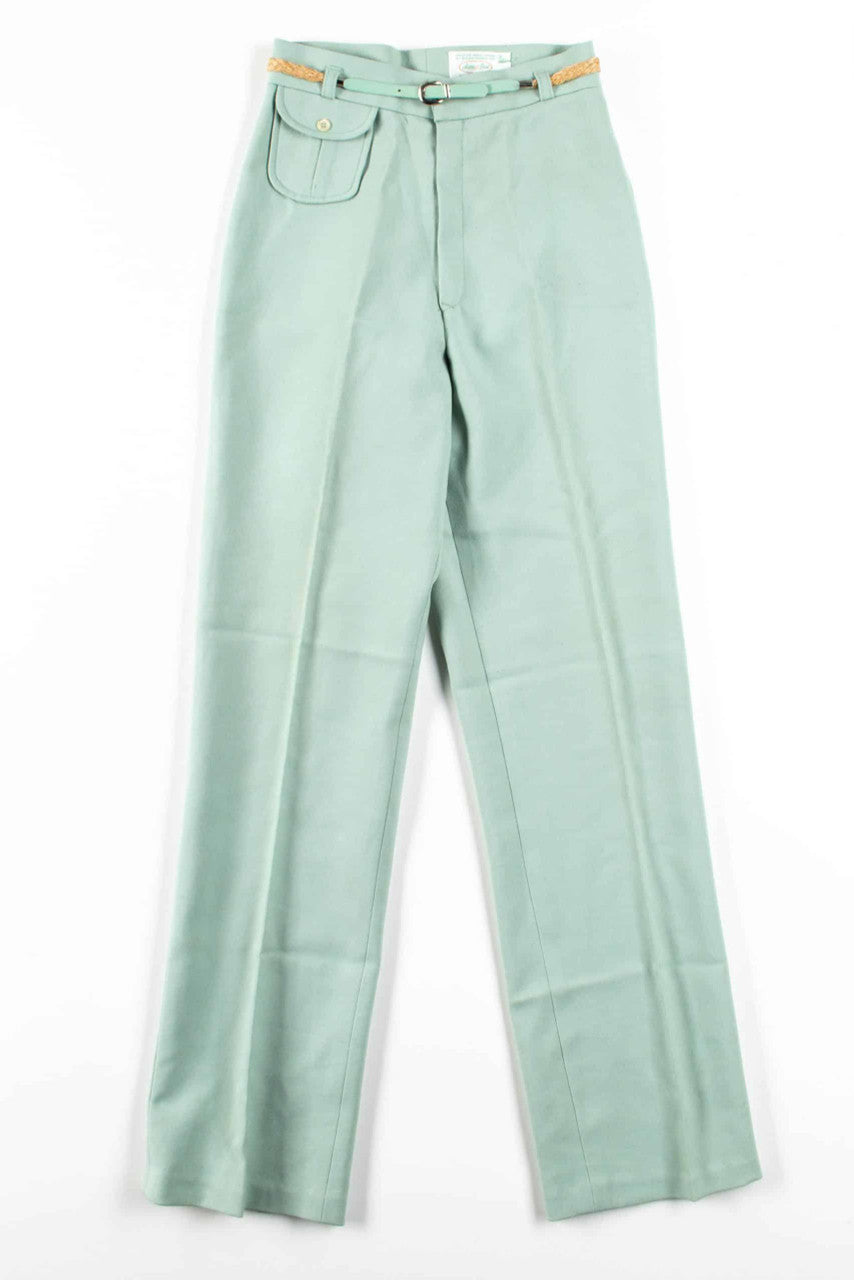 Vintage Mint Belted Pants (sz. 9)