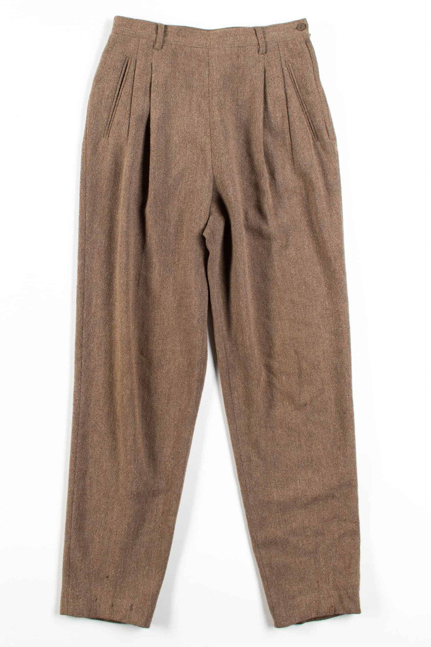 Tan Pleated Wool Pants (sz. 36)