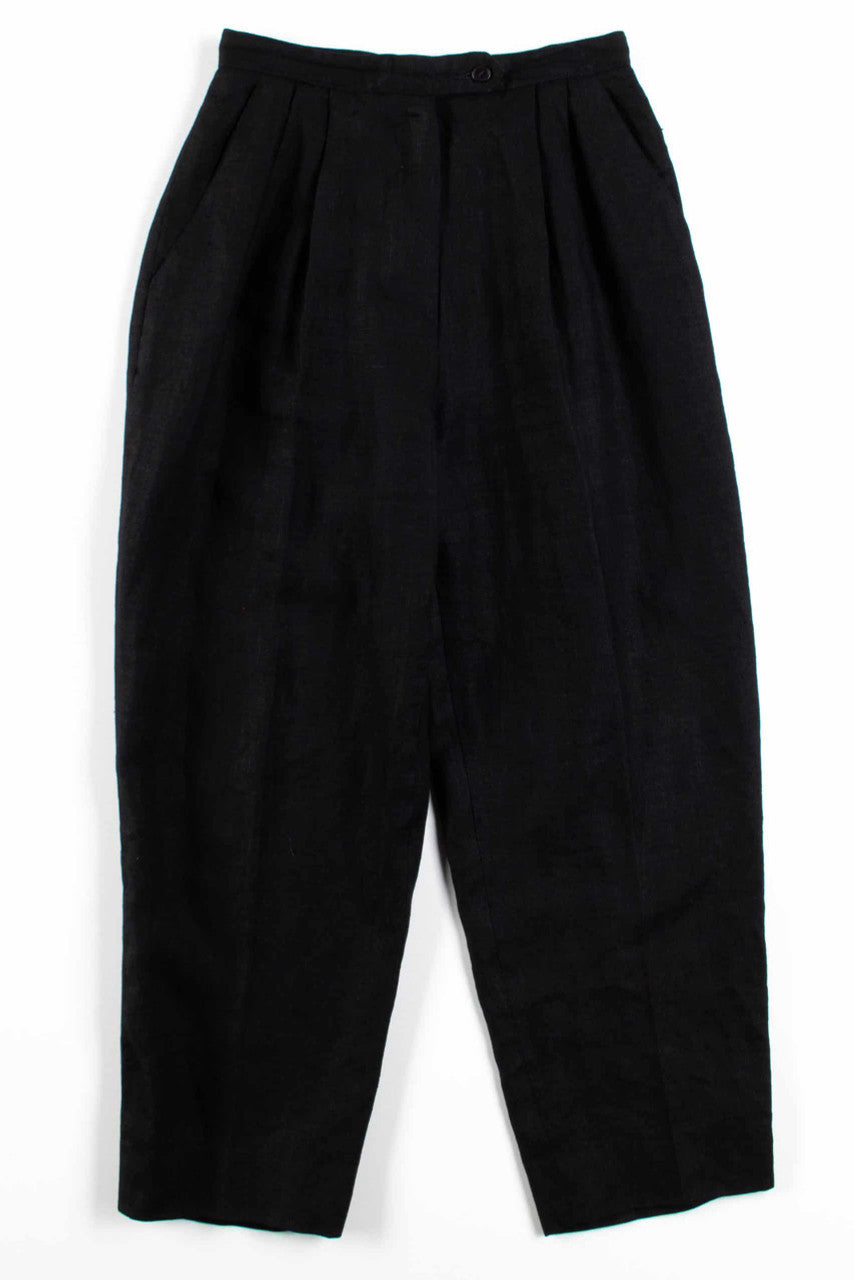 Black Linen Pleated Pants (sz. 10)