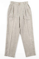 Olive Houndstooth Pleated Pants (sz. 6)