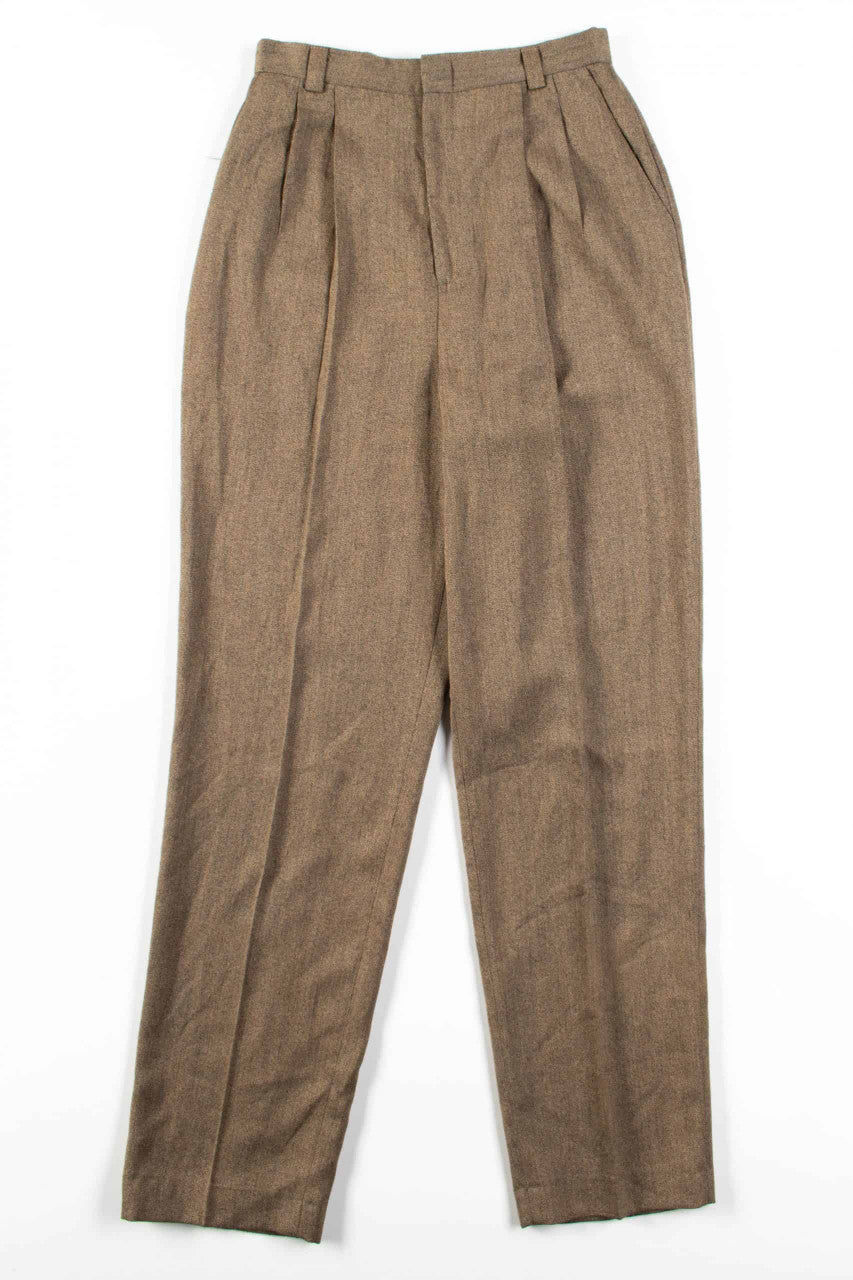 Olive Heather Pleated Pants