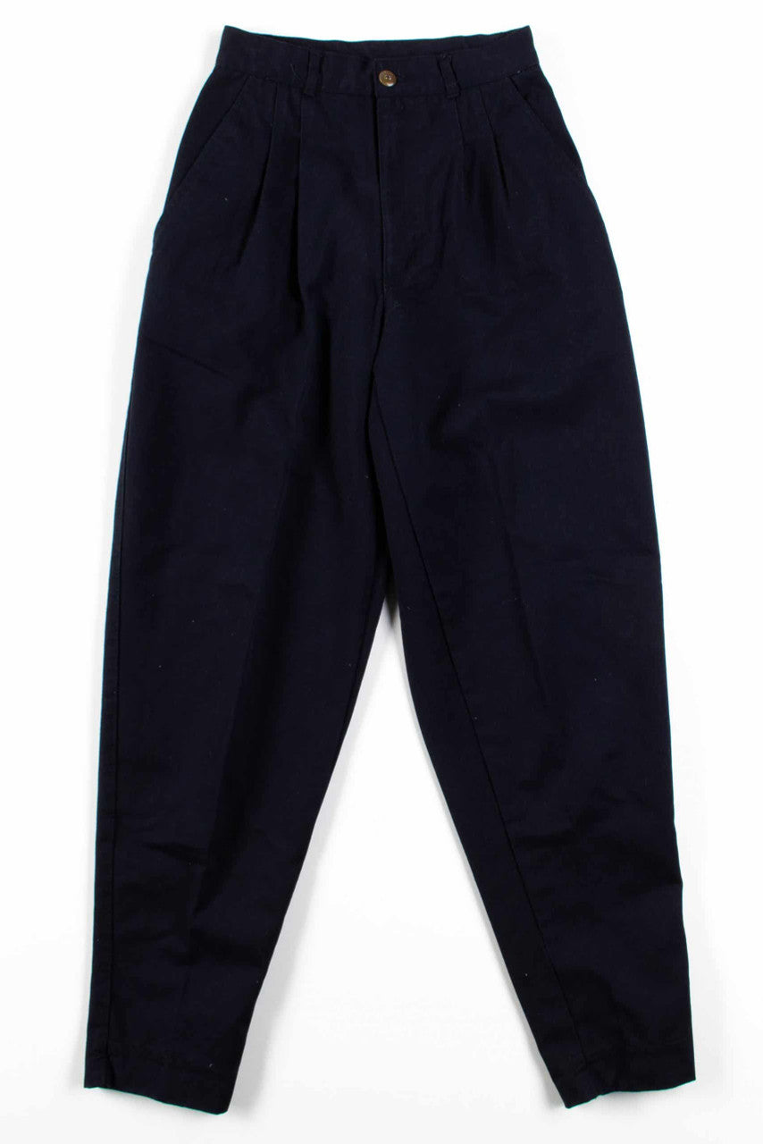 Navy Bugle Boy Pleated Pants